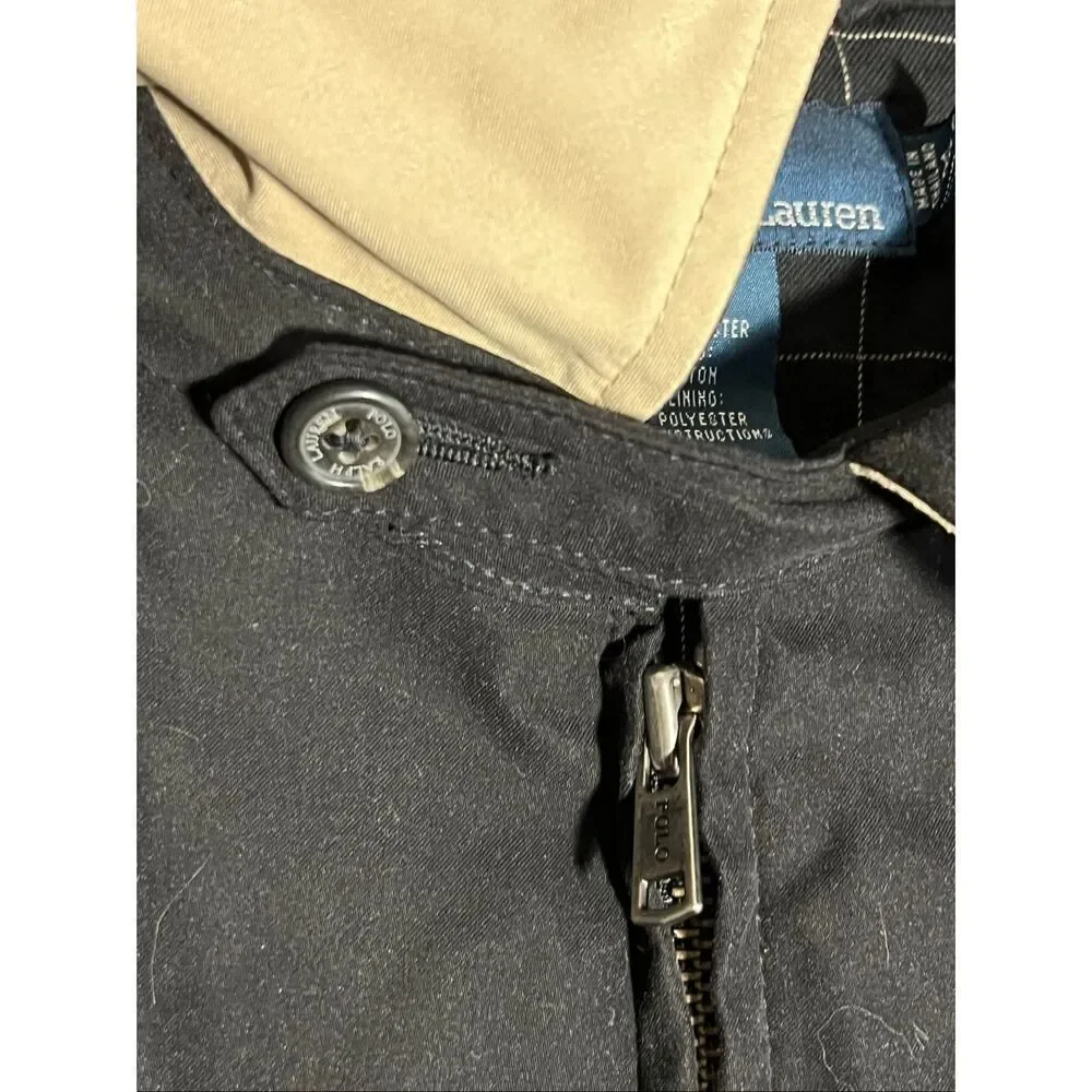 Vintage Polo Ralph Lauren Black Full Zip Harrington Jacket